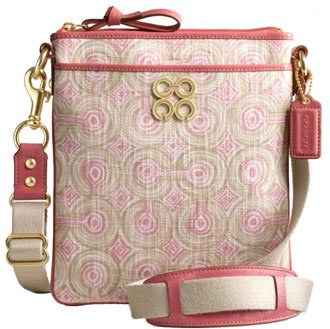 Coach Audrey Op Art Swirl Swingpack Crossbody Messenger Bag Purse 45772 Pink