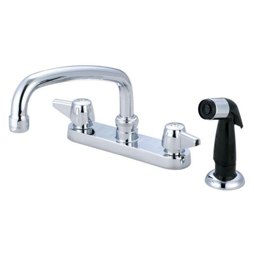 Central Brass 0126A Kitchen Faucet Hose & Spray 6" Centers 8" Spout, Chrome Funikeut
