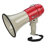 AMPLIVOX PORTABLE SOUND SYS. / APLS601 / 15W Piezo Dynamic Megaphone, Pistol Grip, Wrist Strap, 1.5 lbs., 5/8-Mile Range / Sold as 1 EA