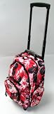 Small Red 18″ Wheeled Sports Backpack, Hiking Camping Bag with
