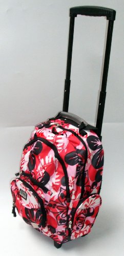 Small Red 18 Wheeled Sports Backpack, Hiking Camping Bag with