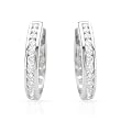 Hoops Earrings With 0.50ctw Genuine Clean Diamonds 18K White Gold Length 16mm