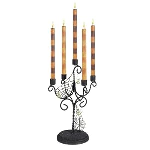 Grasslands Road Spider Web Candelabra, 9 by 9 by 15-Inch, Glittered Metal