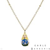 CARLO BARBERIS 18K Yellow Gold 0.14 CTW Color G VS1 Diamond Ladies Necklace. Length 22 in. Total Item weight 26.9 g.
