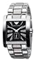 Emporio Armani Quartz, Black Dial with Stainless Steel Bracelet - Men's Watch AR0181