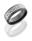 Zirconium, Celtic Knot Flat Beveled Edge Wedding Band (sz 4-13)