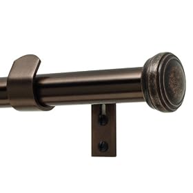 Levolor Fluted End Cap Rod Set, Brushed Sienna, 1-Inch Diameter, 36 to 66-Inch Width