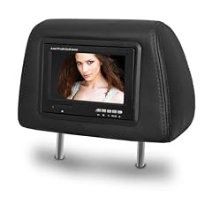 7" Kopfst�tze mit Monitor in schwarz - schwarze Leder Monitorkopfst�tze - Kopfst�tzenmonitor in 7 Zoll