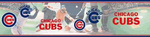 Blue Mountain Wallcoverings 5815411 6-Inch by 15-Foot Chicago Cubs MLB Prepasted Wall Border Blue Mountain Wallcoverings 5815411 6-Inch by 15-Foot Chicago Cubs MLB Prepasted Wall Border