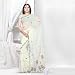 Designer Georgette saree/sari with self embroidery lace on border