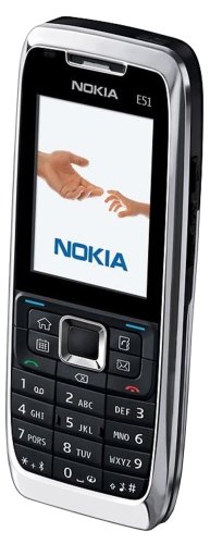 Nokia - T�l�phone portable E51 - 3G / Bluetooth / photo 2 m�gapixels / slot m�moire microSD / MP3 / radio FM - acier blanc