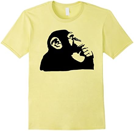 Men's Thinking Monkey Banksy T-Shirt XL Lemon