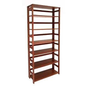 Flip-Flop 6 Shelf Folding Bookcase - Cherry
