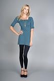 Organic 3/4 Sleeve Teal Dresses by Trinity