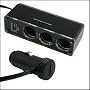 TeckNet WF-0096 3 Ways Car Cigarette Lighter Charger Adapter With One USB Jack - Black