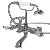 American Bath Factory F1-1112-CH-F9-9300-KL-CH F1-1112 Deck Mount Bathtub Faucet, Krystal Lever Hand