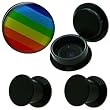 UV Logo Gay Pride Flag Plugs 00g - Sold As A Pair