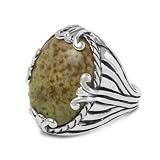 Sterling Silver Oregon Poppy Jasper Ring