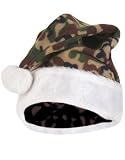 Camouflage White Fur Trim Santa Army Hunter Camo Hat