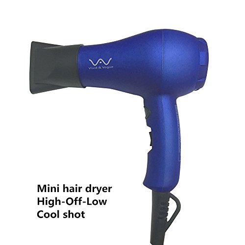 VAV Mini Hair Dryer 1000 Watts Ceramic Travel Blow Dryer Us Plug Blue