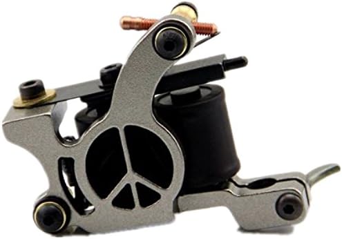 Professional Aluminum Alloy 10 Wrap Coils Tattoo Machine Gun for For Kit Power Set Supply (Silver)