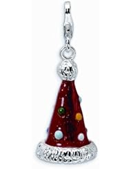 Sterling Silver 3-D Enameled Red Party Hat With Lobster Clasp Charm