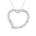 1.5 Carat Sterling Silver CZ Heart Pendant