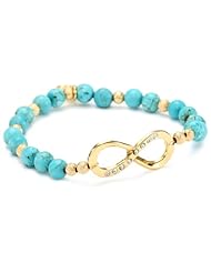 Blee Inara Glass Bead Stretchy Bracelet with Swarovski Infinity Charm Turquoise