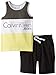 Calvin Klein Little Boys' Yellow Gray Tank Top with Black Shorts