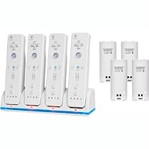 Wii Remote Quadruple Charge Station with 4 Rechargeable Batteries