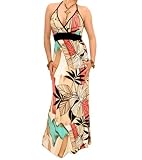 Blue Banana Tropical Patterned Long Maxi Dress