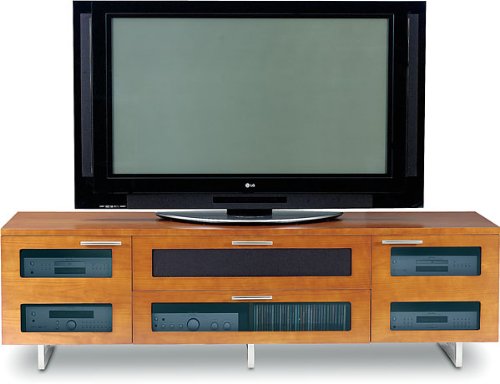 BDI Avion Series 8529 / 8539 77-wide lowboy audio/video cabinet Cherry