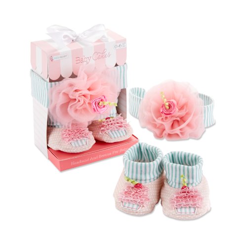 Baby Aspen, Baby Cakes, Cupcake Headband and Booties, Gift Set