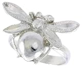 Sterling Silver Diamond Cut Bee Ring