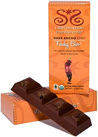 Sibu Sura® Funky Bar® Vegan Sampler Pack, 4 Delicious Flavors - Dark Ancho Chili, Dark Cherry N' Almond, Dark Island®, and Dark Raspberry Pop®