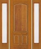 Exterior Door: Fiberglass Three Panel Eyebrow with 2 Sidelites