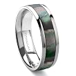 Titanium Mother of Pearl 6mm Wedding Band Ring Size 6-13