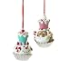 Sweet Treats Snowman and Santa Cupcake Christmas Ornaments Set of 2