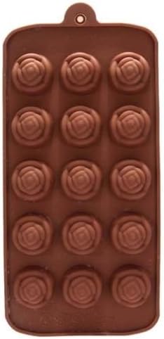 Candy Making Molds Sets Silicone Chocolate Biscuit Cookie Candy Mould Cake Jelly Ice Cube Tray Mold Tool Decorating Supplies Random Color 1 Pcs (Rose Flower)
