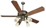 Craftmade P252PT 52-Inch Presidential II Ceiling Fan with B552S-WWB Custom Washed Walnut Birch Blade Set, Pewter