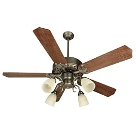 Craftmade P252PT 52-Inch Presidential II Ceiling Fan with B552S-WWB Custom Washed Walnut Birch Blade Set, Pewter