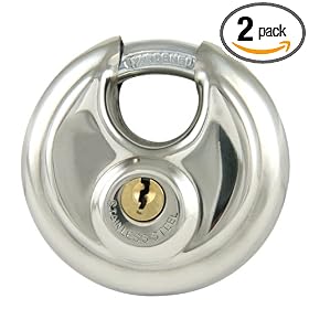 Black Dog 55170 Round Disc Padlock Shrouded Keyed Alike, 2-3/4 Inch, 2 Pack