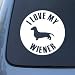 LOVE MY WIENER - Dog Dachshund - Vinyl Car Decal Sticker #1622 | Vinyl Color: White