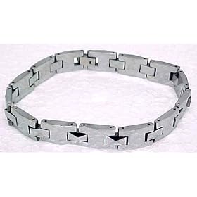 Classy Tungsten Carbide Flat Link Bracelet 8 1 2 Inch
