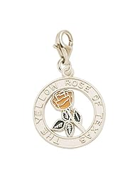 Rembrandt Charms Yellow Rose of Texas Charm with Lobster Clasp