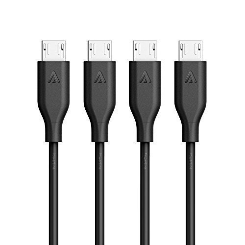 Anker [4-Pack] PowerLine Micro USB (1ft) - Charging Cable [Assorted Lengths] for Samsung, Nexus, LG, Android Smartphones and More (Black)