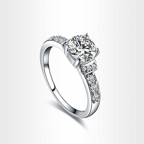 Ming Dynatie Women's Unusual wedding rings 18K White Gold Plated Austrian Crystals Ring US Size 8 RXR0110