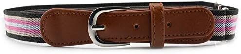 Striped Kids Elastic Adjustable Strech Belt with Leather Closure (14)