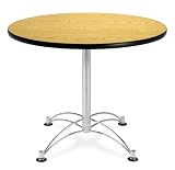 36 Round Multi-Purpose Table (Chrome X Base) - Oak