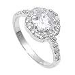 Sterling Silver Ring - Clear CZ - Prong Set - 11 mm x 2 mm, Sizes 6-10 Sterling Silver Ring - Clear CZ - Prong Set - 11 mm x 2 mm, Sizes 6-10